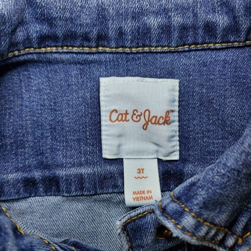 Cat & Jack Paint Splatter Jean Jacket Sz 3T